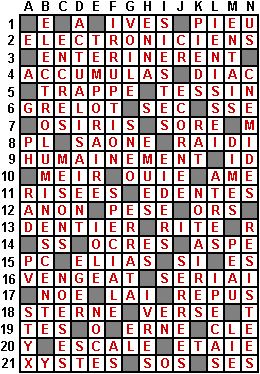 Solutions 2ère grille